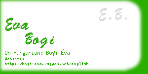 eva bogi business card
